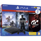 Consola Sony Playstation 4 Slim 1TB + Horizon Zero Dawn + Uncharted 4 + GT Sport HITS