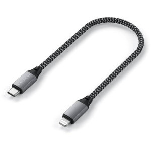 Satechi Braided USB-C Male la Lightning Male, 0.25 m, Space Grey