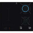 Plita incorporabila Electrolux KDI641723K, Mixta, 2 arzatoare gaz / 2 zone inductie, Aprindere electrica, Gratar fonta, Timer, 60 cm, Negru