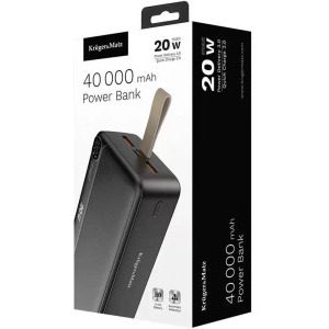 Kruger Matz 2x USB, 1x USB, 40000 mAh, Black