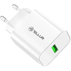 Tellur 1x USB, 18W, alb, tehnologia Quick Charge 3.0