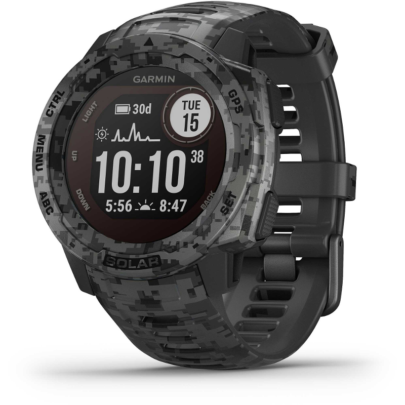 SmartWatch Garmin Instinct Solar Camo Edition, GPS, Graphite Camo