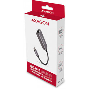 AXAGON 1x USB 3.2 Tip C Male - 1x RJ-45 Female Gri