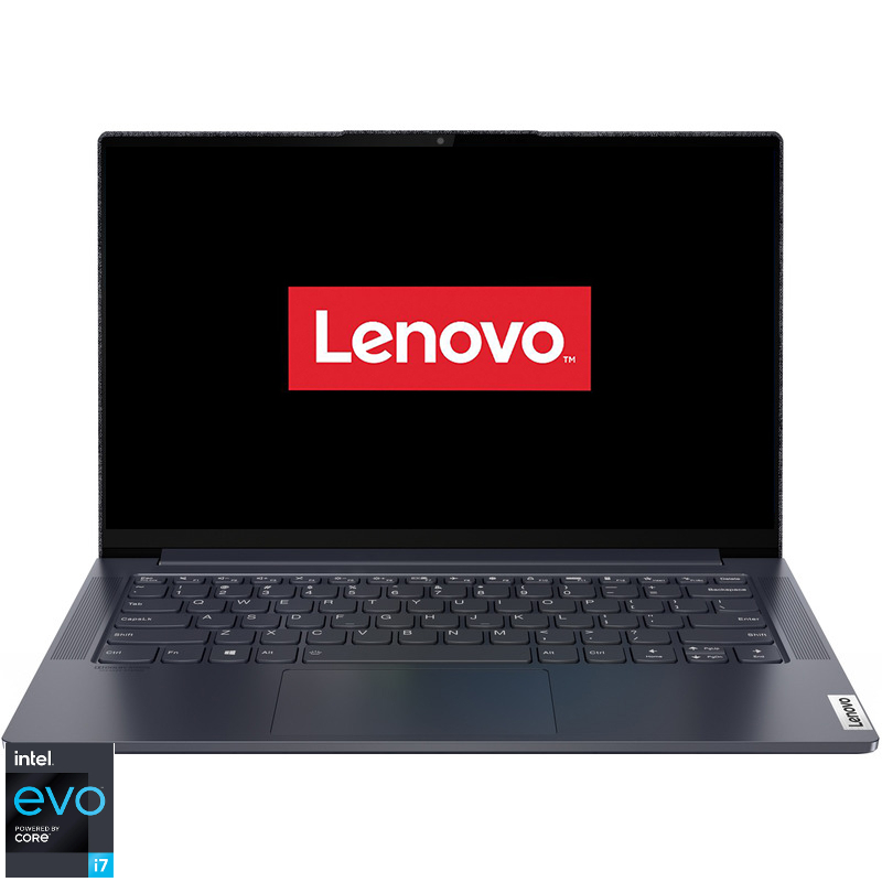 Ultrabook Lenovo 14” Yoga Slim 7 14ITL05, FHD IPS Touch, Procesor Intel® Core™ i7-1165G7 (12M Cache, up to 4.70 GHz), 16GB DDR4, 1TB SSD, Intel Iris Xe, No OS, Slate Grey, Aluminium + Textil Lenovo imagine noua idaho.ro