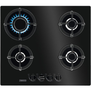 Zanussi ZGO68410BA, Gaz, 4 arzatoare, Aprindere electrica, Dispozitiv siguranta, Negru