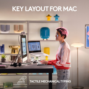 Logitech MX Mechanical Mini for Mac, Bluetooth Illuminated Performance, US INT, Pale Grey