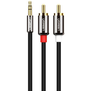 Ugreen AV116, Jack 3.5 mm Male - 2x RCA Male, 1m, negru