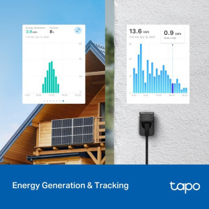 TP-LINK Priza Smart WiFi de exterior Tapo P410M, Matter, IP54, Monitorizare energie, 3680W, 16A