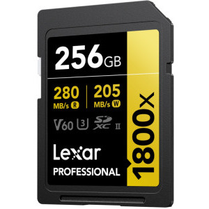 Card memorie Lexar SDXC Pro Gold 1800x UHS-II 256GB