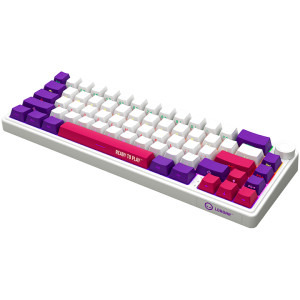 LORGAR KBP70MW Pro RGB Toxic Purple Linear Switch White Mecanica