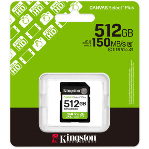 Kingston SDXC Canvas Select Plus Gen3 Class 10 UHS-I 512GB