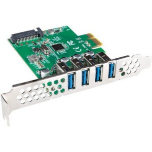 Adaptor Lanberg 1x PCI-E Male - 4x USB 3.1 Gen 1 Female + Suport cu profil redus