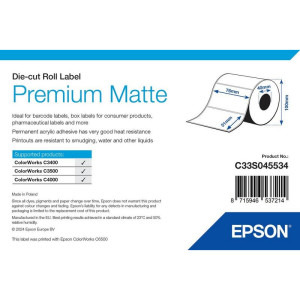 Consumabil Epson Rola etichete pretaiate mate premium C33S045534, 76 x 51 mm, 650 etichete