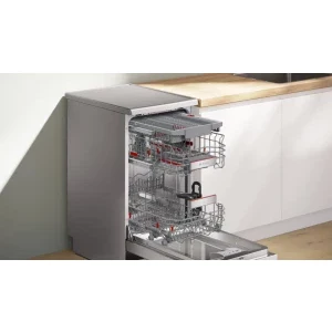 Bosch SPS6EMI21E, Slim, 10 seturi, 8 programe, Clasa B, EcoSilence Drive, EfficientDry, VarioFlex Pro, AquaStop, AquaSensor, ActiveWater, Home Connect, 45 cm, Inox