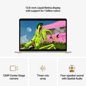 Apple 13.6'' MacBook Air 13 with Liquid Retina, Apple M5 chip (10-core CPU), 24GB, 512GB SSD, Apple M5 10-core GPU, macOS, Starlight, INT keyboard, 2026
