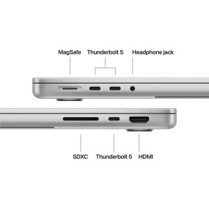 Apple 14.2'' MacBook Pro 14 Liquid Retina XDR, Apple M5 Max chip (18-core CPU), 128GB, 2TB SSD, Apple M5 Max 40-core GPU, macOS, Silver, INT keyboard, 2026
