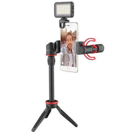 Accesoriu BOYA BY-VG350 Vlogger Kit Cu Microfon BY-MM1+, Lampa Led, Mini Trepied, Cold Shoe