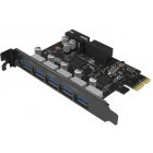 Adaptor Orico PVU3-5O2I 5 Port USB 3.0 PCI-Express Card