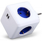Priza/prelungitor Allocacoc PowerCube Original, 2x USB, 4x Schuko, Blue
