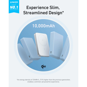 Anker MagGo 10000 mAh, 1x USB-C, 15W Wireless, White