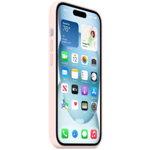 Apple Protectie pentru spate, material silicon pentru iPhone 15, culoare Light Pink
