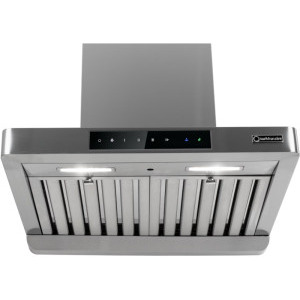 Hota Turbionaire decorativa TTE60WPS, Putere de absorbtie 800 m3/h, Senzor temperatura, Iluminare LED, Clasa A++, 60 cm, Inox