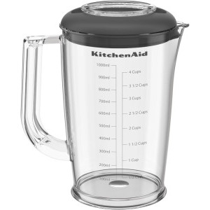KitchenAid Mixer vertical portabil Go 5KHBRV75BM, 1L, Negru/Argintiu