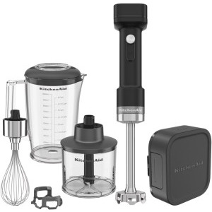 KitchenAid Mixer vertical portabil Go 5KHBRV75BM, 1L, Negru/Argintiu