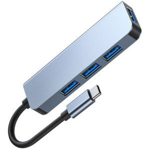 Tech-Protect 4-in-1 V1, 1x USB 3.0, 3x USB 2.0, grey