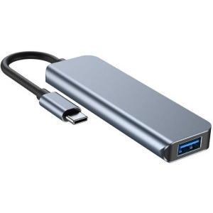Tech-Protect 4-in-1 V1, 1x USB 3.0, 3x USB 2.0, grey