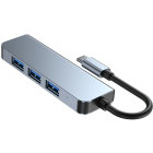Tech-Protect 4-in-1 V1, 1x USB 3.0, 3x USB 2.0, grey