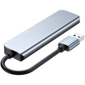 Tech-Protect 5-in-1 V0, 1x USB 3.0, 3x USB 2.0, 1x USB-C, grey