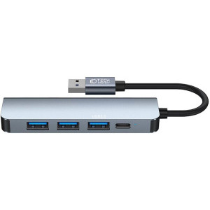 Tech-Protect 5-in-1 V0, 1x USB 3.0, 3x USB 2.0, 1x USB-C, grey