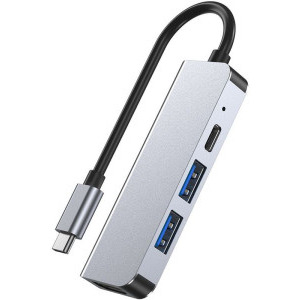 Tech-Protect 4-in-1 V2, 2x USB 3.0, 1x USB-C, 1x HDMI, grey