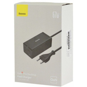 Baseus GaN5 Pro, 2x USB-C, 1x USB, 1x HDMI, Quick Charge 67W, Black + cablu USB-C