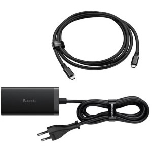 Baseus GaN5 Pro, 2x USB-C, 1x USB, 1x HDMI, Quick Charge 67W, Black + cablu USB-C