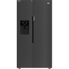 Frigider Side By Side Beko GN162340XBRN, 571 L, Clasa E, NeoFrost Dual Cooling, ProSmart Inverter, HarvestFresh, Ice Fall, Display Touch Control, Dozator apa + gheata, 179 cm, Inox
