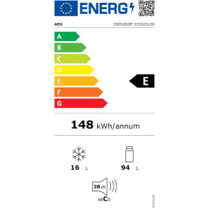 AEG incorporabil OSF6I82EF, 110 L, Clasa E, Control electronic, 82 cm