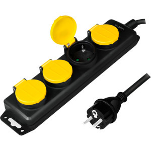 Logilink LPS212, 4x Schuko, 1.4m, Negru-Galben