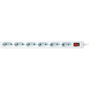 Logilink LPS232, 6x Euro Socket, 1.5m, Alb