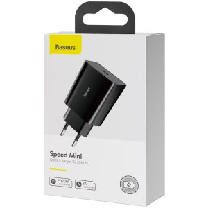 Baseus CCFS-SN02, Speed Mini Quick Charge 20W, 1x USB-C, Black