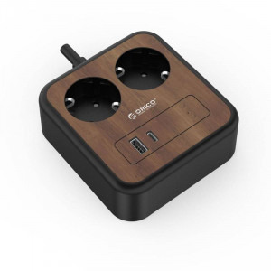 Orico APD-2A1U1C-EU-18W cu 1x USB, 1x USB-C lemn 3m