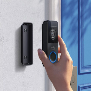 eufy Set Sonerie video cu difuzor wireless, 1080p Full HD, Autonomie 4 luni, Negru