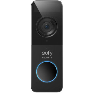 eufy Set Sonerie video cu difuzor wireless, 1080p Full HD, Autonomie 4 luni, Negru