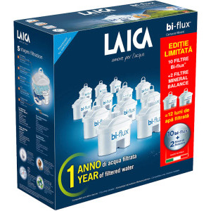 Laica Filtre Bi-flux & Mineral Balance pentru cana de filtrare apa, 10+2 buc