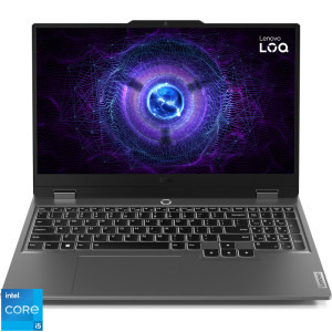 Lenovo Gaming 15.6'' LOQ 15IAX9, FHD IPS 144Hz, Procesor Intel® Core™ i5-12450HX (12M Cache, up to 4.40 GHz), 16GB DDR5, 512GB SSD, GeForce RTX 3050 6GB, No OS, Luna Grey
