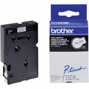 Brother Banda Laminata TC-201 12 mm black on white