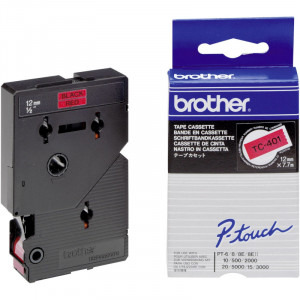 Consumabil Brother Banda Laminata TC-401 12 mm Black on Red