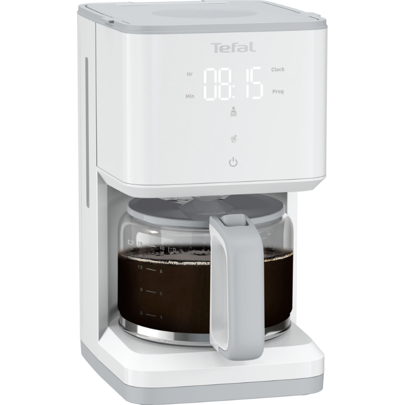 Cafetiera Tefal Sense CM693110, 1000W, 1.25L, Alb