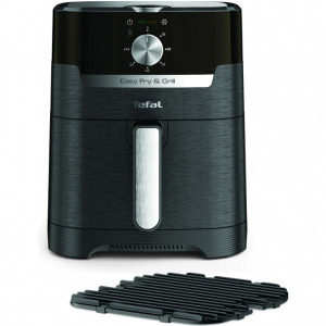 Tefal Friteuza Easy Fry & Grill EY501815, 1400W, Functie grill, 4.2L, Negru/Argintiu, Negru-Argintiu